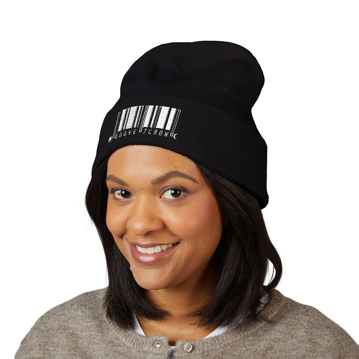 Barcode graphic beanie | Cuffed Embroidered Beanie