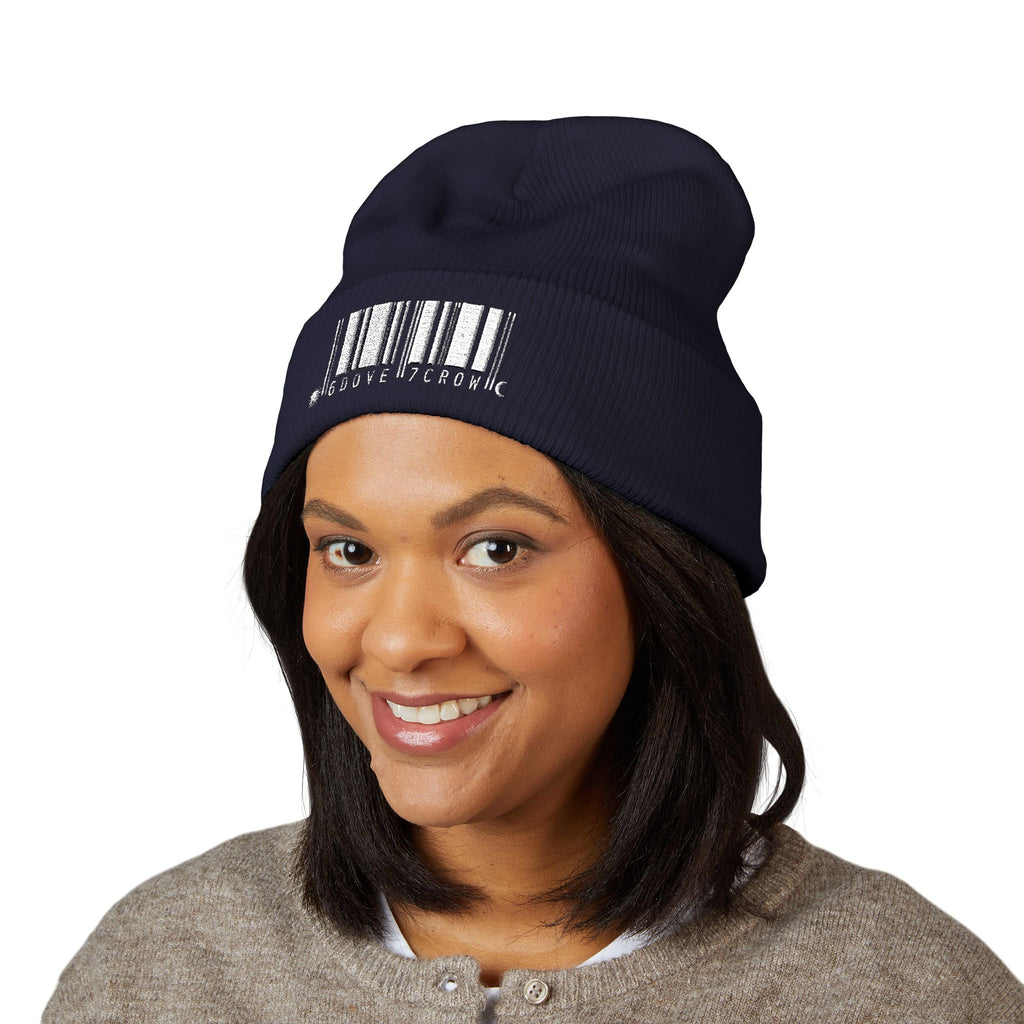 Barcode graphic beanie | Cuffed Embroidered Beanie