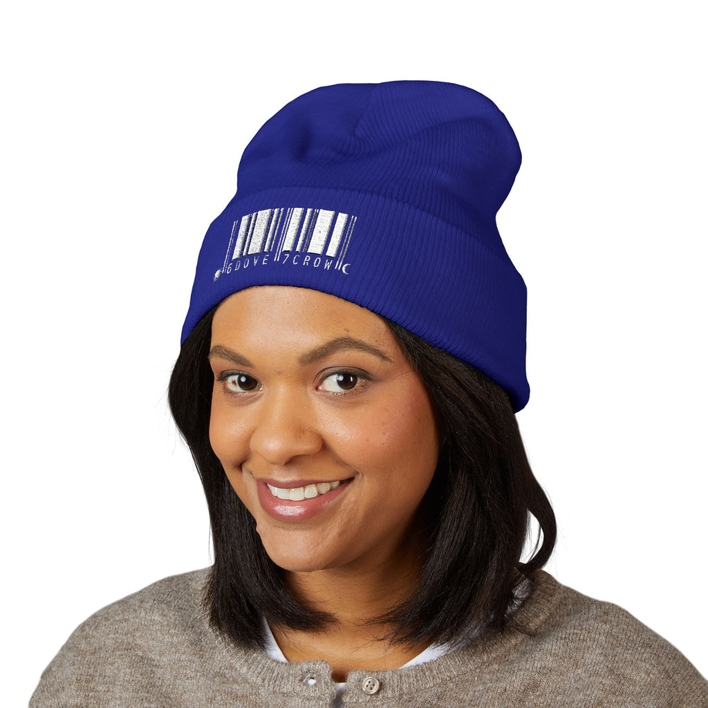 Barcode graphic beanie | Cuffed Embroidered Beanie